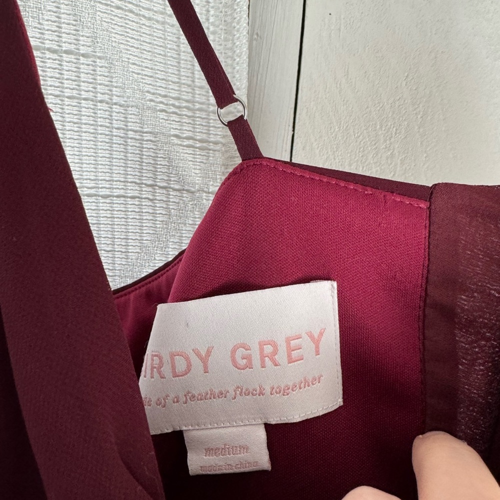 Birdy Grey Formal Burgandy Gown with Sheer Cut Out Details Sz M - Picture 3 of 4